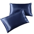 thumbnail image 1 of Satin Pillowcase Queen [2-Pack, Midnight Blue] - Hotel Luxury Silky Pillow Cases for Hair and Skin - Extra Soft 1800 Double Brushed Microfiber Pillow Covers, 1 of 3