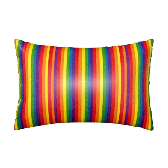 Satin Pillowcase Rainbow Stripe Print 20x30 Inch Silky Soft Pillow Cover for Hair and Skin Floral