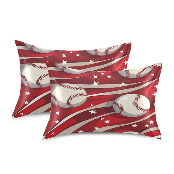 Satin Pillowcase Soft and Smooth Pillow Case for Hair and Skin Baseball Pattern