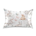thumbnail image 1 of Satin Pillowcase Soft and Smooth Pillow Case for Hair and Skin Easter Bunnies and Willow Branches, 1 of 7