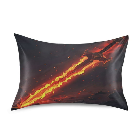 Satin Pillowcase Soft and Smooth Pillow Case for Hair and Skin Flaming Sword