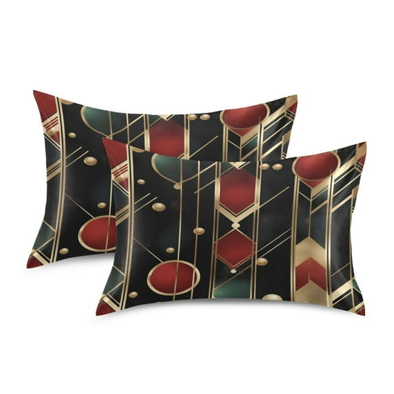 Satin Pillowcase Soft and Smooth Pillow Case for Hair and Skin Geometric Shapes and Bold Lines