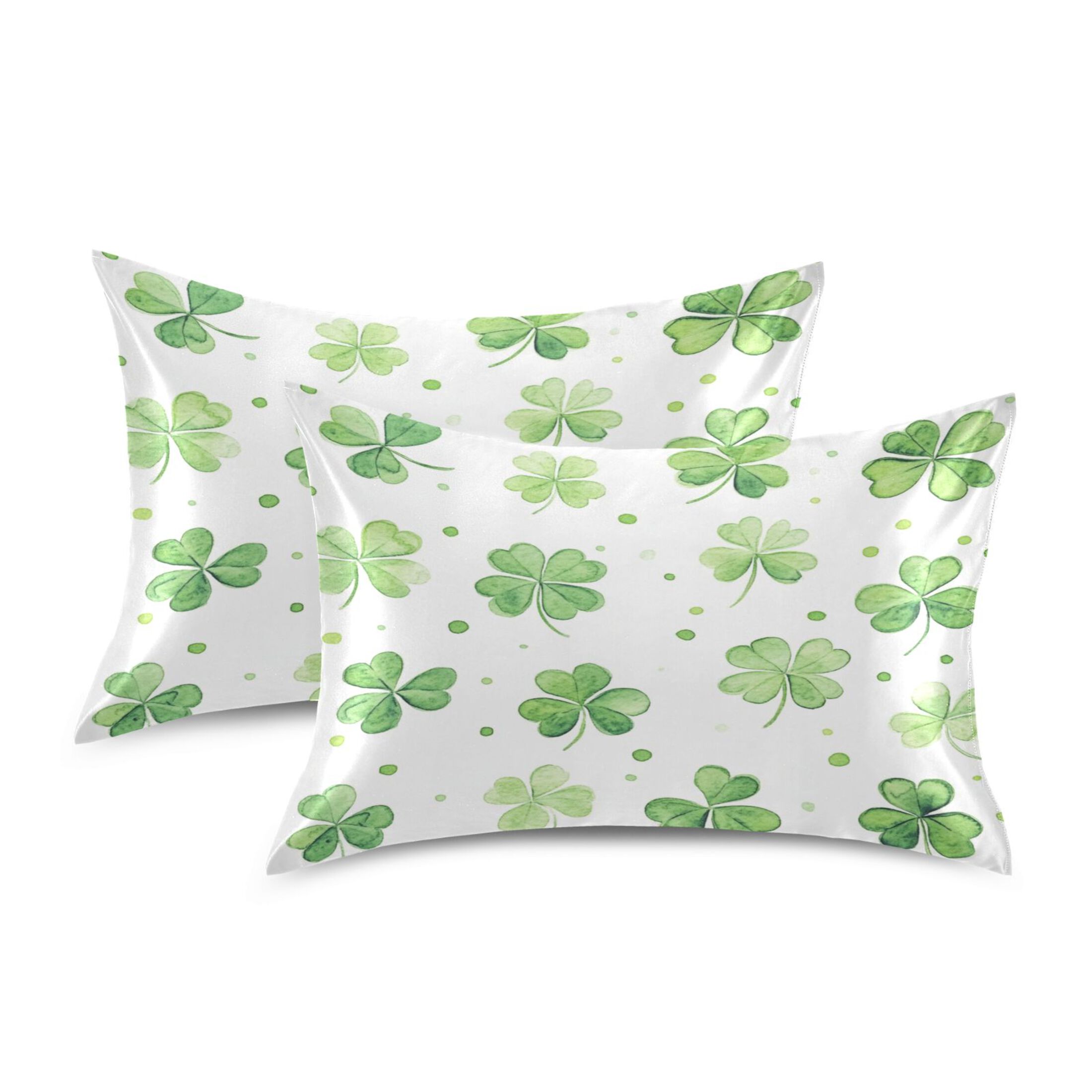St. Patrick's Day Gnome Satin Pillowcase – Standard 20x26 Inch, Shamrock Design For Hair & Skin