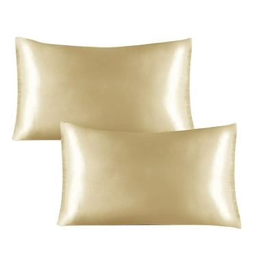 Satin Pillowcase Standard Set Of 2 - Green Silky Pillow Cases For Hair And Skin 20x26 Inches, Pillow Covers With Envelope Closure, Similar To Silk Pillow