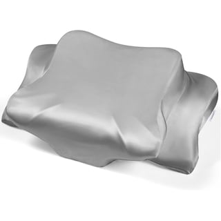 Satin Pillowcase for Cervical Pillows, (Cover Only) Fit for Orthopedic Neck Support Pillow, Silky Smooth Pillowcase Cover with Zipper Closure (Gray)
