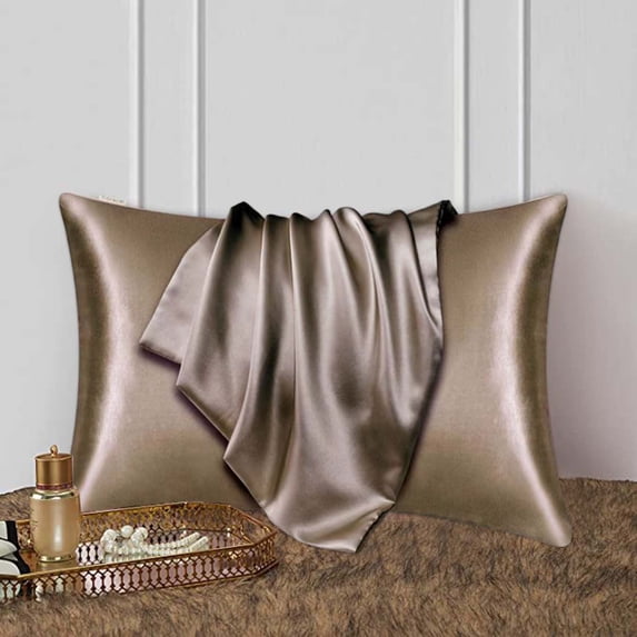 Satin Pillowcase for Hair and N - Standard Size 2 Pack, Frizz Reduction, Envelope Closure, Cool Sleep Comfort, Bedroom Aesthetic Upgrade