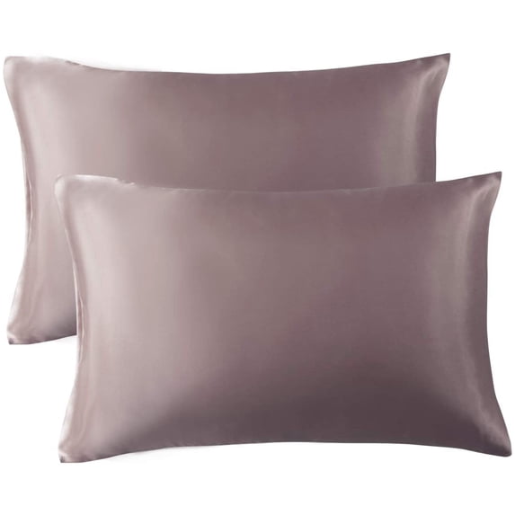 Satin Pillowcase for Hair and Skin, 2-Pack - Standard Size (20x26 inches) Pillow Cases - Satin Pillow Covers with Envelope Closure, Rose Taupe