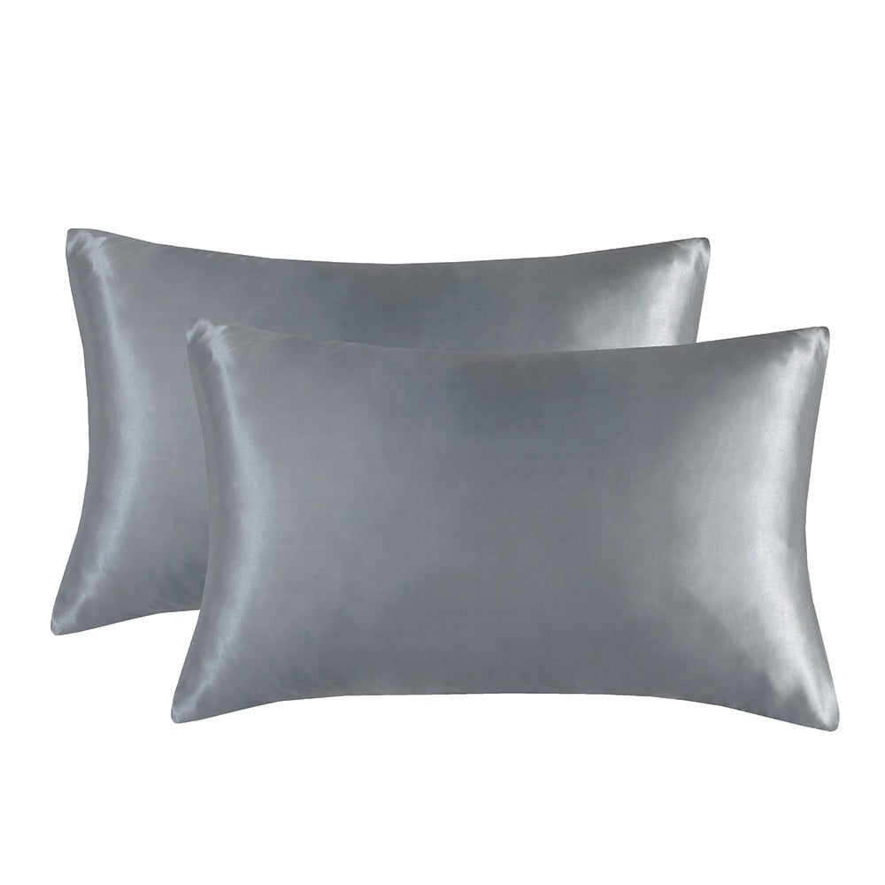 Satin Pillowcase for Hair and Skin, Super Soft and Cooling Similar to Silk Pillow Cases 2 Pack with Envelope Closure, Gift for Women Men