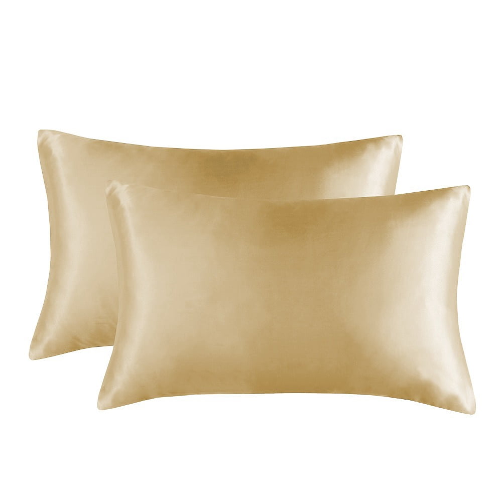 Satin Pillowcase for Hair and Skin, Super Soft and Cooling Similar to Silk Pillow Cases 2 Pack with Envelope Closure, Gift for Women Men