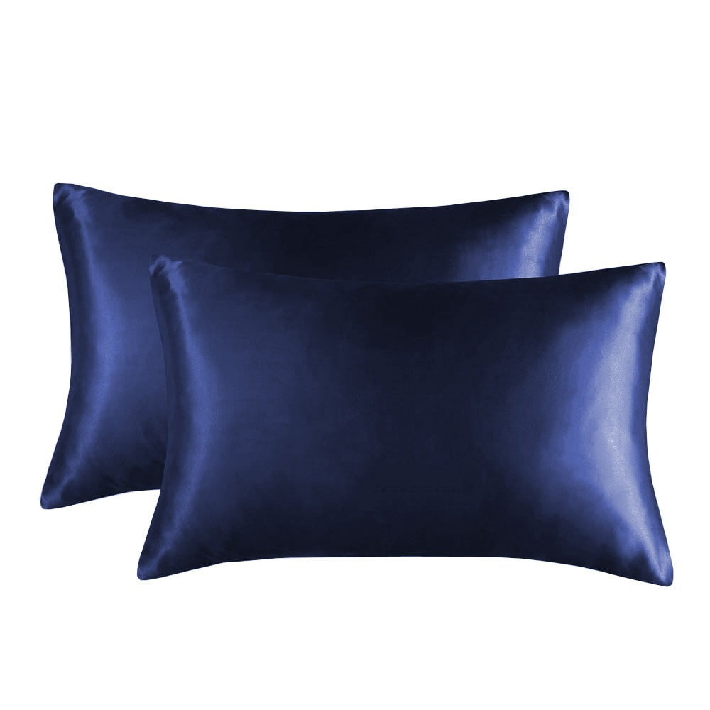 Satin Pillowcase for Hair and Skin, Super Soft and Cooling Similar to Silk Pillow Cases 2 Pack with Envelope Closure, Gift for Women Men