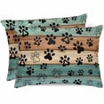 thumbnail image 1 of Satin Pillowcases King Size, Cat Pets Printed Teal Brown Wood Grain Silk Pillow Cases for Hair and Skin with Zipper 2 Pack, Black Dog Claws Smooth Throw Pillow Covers for Sleeping, 20"x36", 1 of 6