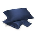 thumbnail image 1 of Satin Pillowcases Pair with Envelope Closure (Standard, Navy), 1 of 4