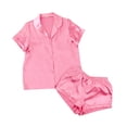 thumbnail image 1 of Satin Pjs for Women Set 2 Piece Button Up Pajamas for Women Short Sets Loungewear for Women Ladies Pajamas Sets, 1 of 8