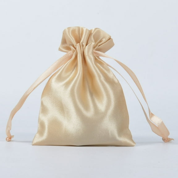 Satin Polyester Drawstring Pouch Smooth Soft Lightweight Storage Bag for Jewelry Cosmetics Accessories Home Textile Organizer