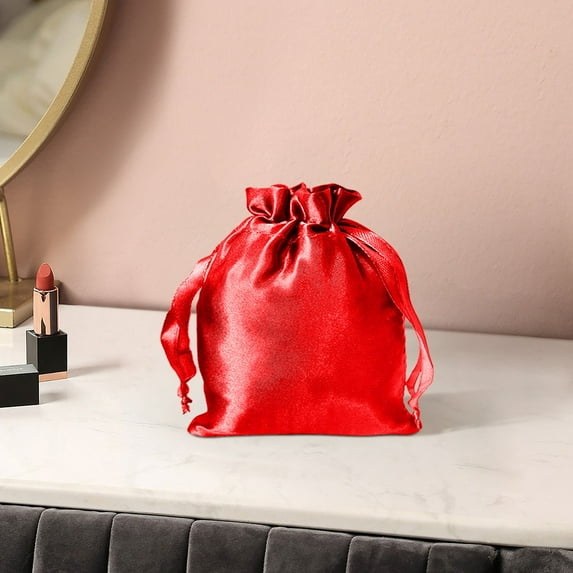 Satin Polyester Drawstring Pouch for Jewelry Cosmetics and Accessories Lightweight Soft Storage Bag with Smooth Feel