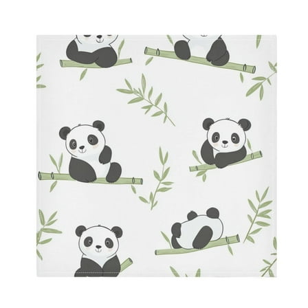 Satin Polyester Napkins - 20x20 InchSingle-Sided Printed Napkins, 1-Piece/4-Piece/6-Piece Set, DIY Personalized Table Setting，Cute Panda