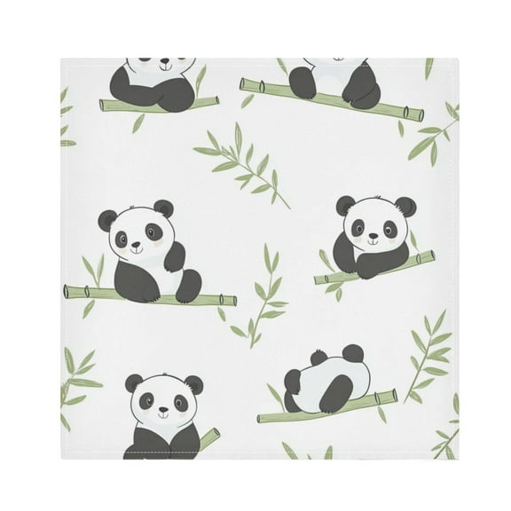 Satin Polyester Napkins - 20x20 InchSingle-Sided Printed Napkins, 1-Piece/4-Piece/6-Piece Set, DIY Personalized Table Setting，Cute Panda