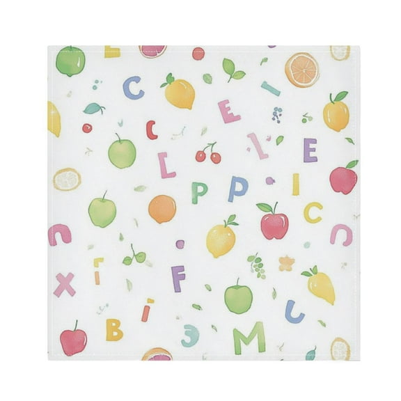 Satin Polyester Napkins - 20x20 InchSingle-Sided Printed Napkins, 1-Piece/4-Piece/6-Piece Set, DIY Personalized Table Setting,Letters