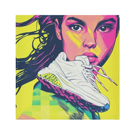 Satin Polyester Napkins - 20x20 InchSingle-Sided Printed Napkins, 1-Piece/4-Piece/6-Piece Set, DIY Personalized Table Setting，Sports Girl