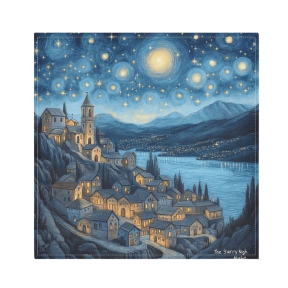 Satin Polyester Napkins - 20x20 InchSingle-Sided Printed Napkins, 1-Piece/4-Piece/6-Piece Set, DIY Personalized Table Setting，Starry Sky Map