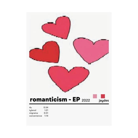 Satin Poster, Jaydes Romanticism EP Poster, Romantic , Bedroom Decor, Wall Art Print, Unique Idea, Unframed Paper Poster 8x10in