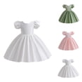 thumbnail image 1 of Satin Puff Sleeve Evening Dress – Backless Tie-Up Princess Gown, Luxe Party & Stage Wear, Glamorous Statement Beyond Pink Dress for Girls Simplicity, 1 of 8