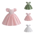 thumbnail image 1 of Satin Puff Sleeve Evening Dress – Backless Tie-Up Princess Gown, Luxe Party & Stage Wear, Glamorous Statement Beyond Pink Dress for Girls Simplicity, 1 of 8