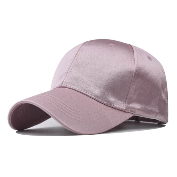 Satin Pure Color Baseball Cap for Women Men Pre-Curved Visor Casual Cap Easy to Carry Summer Baseball Caps Neutral Adjustable Trendy Hat Lightweight Comfort Daily Casual Sun Cap