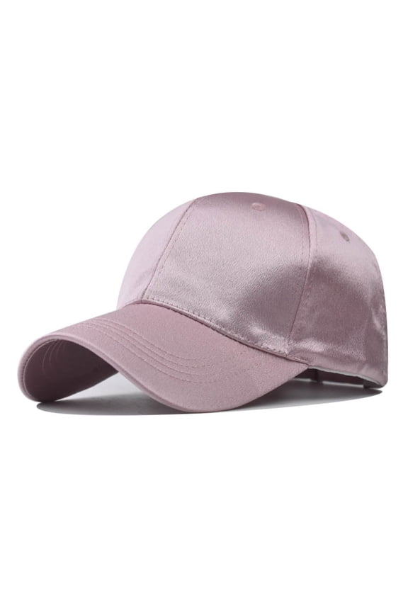 Satin Pure Color Baseball Cap for Women Men Pre-Curved Visor Casual Cap Easy to Carry Summer Baseball Caps Neutral Adjustable Trendy Hat Lightweight Comfort Daily Casual Sun Cap