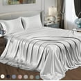 thumbnail image 1 of Satin Radiance 230 Thread Count Silver Solid Print Sheet Set, Twin-XL, 3 Pieces, 1 of 8