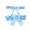 thumbnail image 1 of Satin Rhinestone Bow Garter Set. For Women (Wedding, Prom)., 1 of 7