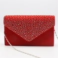 thumbnail image 1 of Satin Rhinestone Evening Clutch Bag Elegant Women Formal Party Purse Shoulder Bag for Wedding Prom Cocktail Party Bridal Dinner Event Handbag Red, 1 of 3