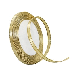 Gold Satin Ribbon – 3/8 Inch Wide X 25 Yards Continuous Spool