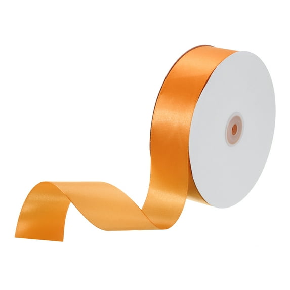 Uxcell Satin Ribbon, Single Face Polyester Satin Ribbon for Gift Wrapping, Crafts Orange 1-1/2 inch