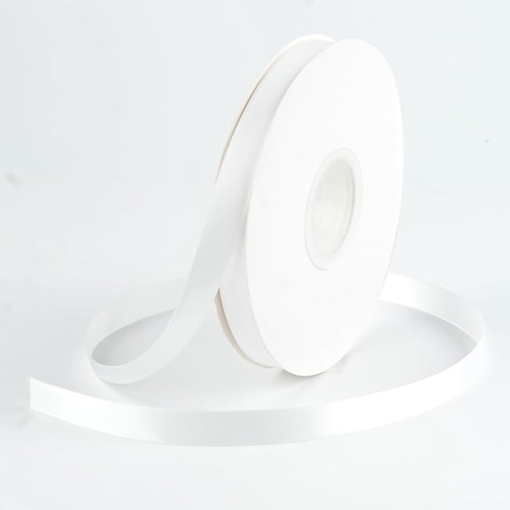 Satin Ribbon 1/2 Inch Thin White Ribbon for Gift Wrapping Wedding Invitation Cards Hair Crafts Flower Bouquet Bows Making Ornaments - 50Yards