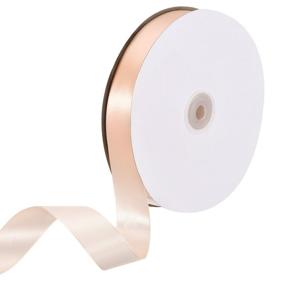 Uxcell Satin Ribbon, Single Face Polyester Satin Ribbon for Gift Wrapping, Crafts Champagne 1 inch