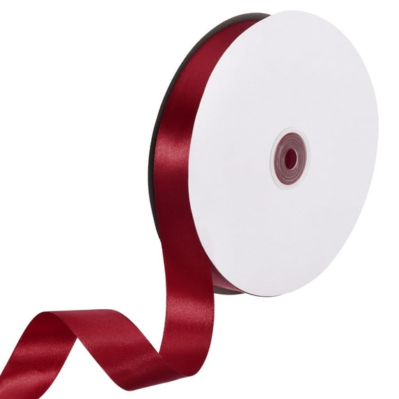 Uxcell Satin Ribbon, Single Face Polyester Satin Ribbon for Gift Wrapping, Crafts Claret 1 inch