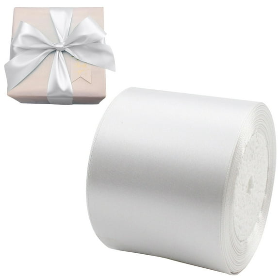 Satin Ribbon,3 Inch Wide 25 Yards Satin Cream Thick Ribbon For Valentine Gift Wrapping Wedding Decor Large Bows Making Wedding Chair Sash Flower Bouquets Diy Crafts,White