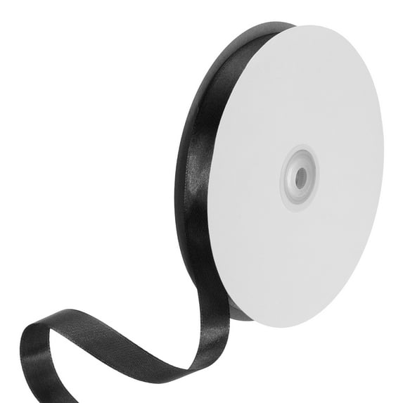 Uxcell Satin Ribbon, Single Face Polyester Satin Ribbon for Gift Wrapping, Crafts Black 5/8 inch