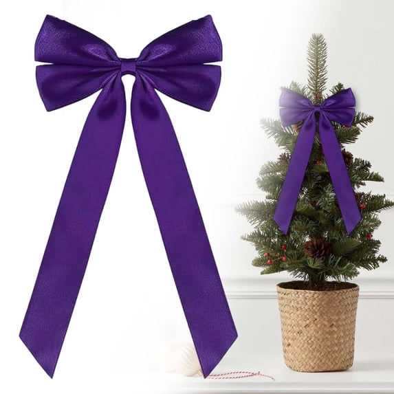 Satin Ribbon Bow,7.8x3.9 Inch Satin Christmas Pre-Tied Bows,Glossy Wreath Satin Ribbon Bow Ornaments,Elegant Premade DIY Satin Bow Decor,Smooth Soft Satin Craft Bow Knot for Wedding,Party,Festival