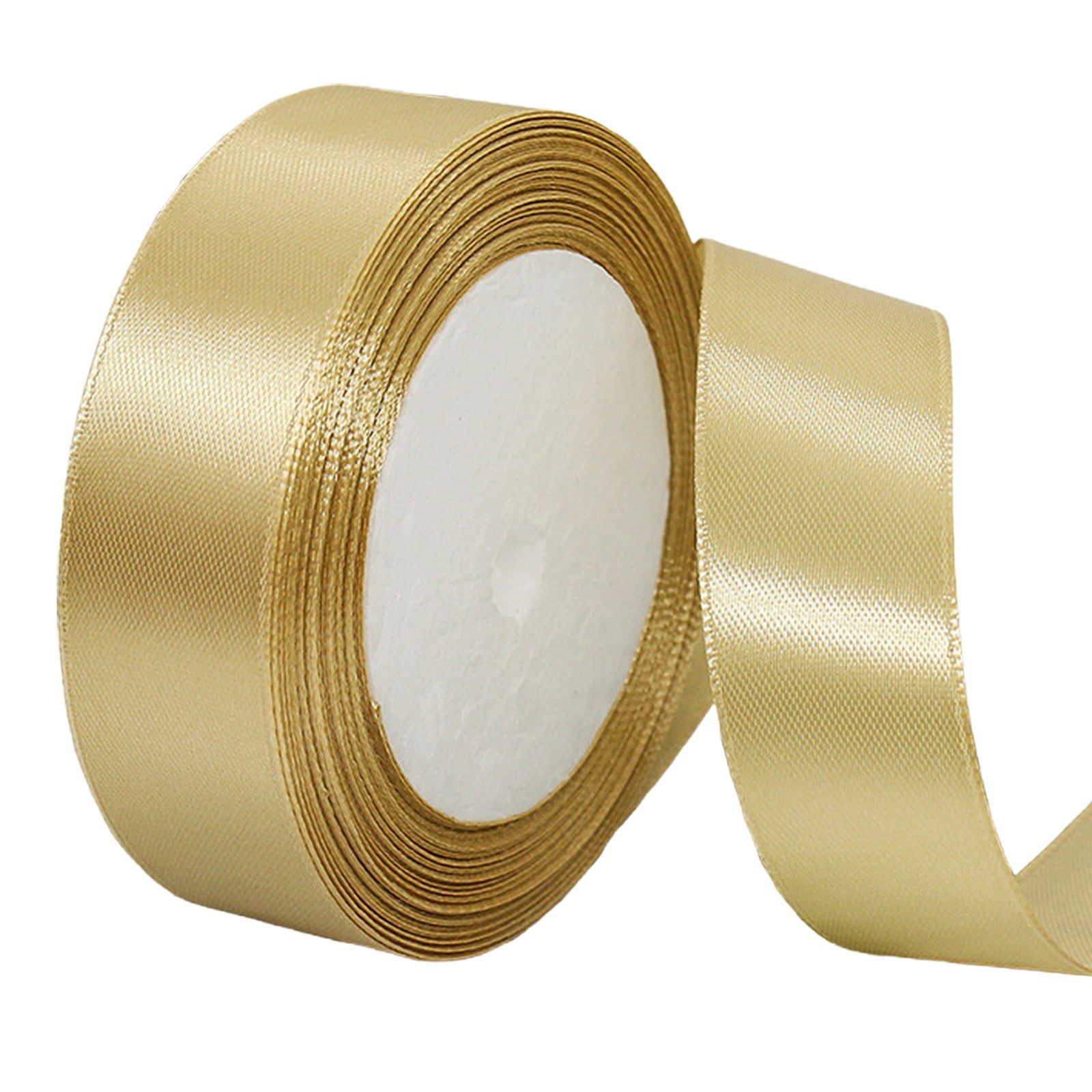 Satin Ribbon for DIY Art Crafts, Christmas Gift Wrapping 1 inch x 24 Yards Ribbon for Flower Bouquet, Hair Bows Making, Wreaths, Special Party Decoration, Sewing Projects, 1Pc(Gold,866x1")