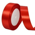 thumbnail image 1 of Satin Ribbon for Easter Crafts,Multi-purpose Fabric Ribbon,Valentine's Day Gift Wrapping 1 inch x 24 Yards Ribbon for Flower,Hair Bows Making,Wreaths,Special Party Decoration,Sewing Projects(Red), 1 of 5