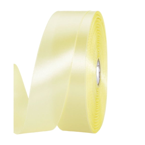 Satin Ribbon for Gift Wrapping, Solid Color Craft Ribbon, Wedding Invitation, Diy Bow Making, Sewing Projects, Smooth and Fade-Resistant, 1Pcs (Yellow)