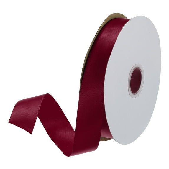 Uxcell Satin Ribbon Grosgrain Solid Silk Wedding Bouquet Ribbon for Valentine's Day Gift Wrapping Cake Box Bows Dark Magenta-1" x 25 Yard