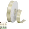 thumbnail image 1 of Satin Ribbon Metallic Gold Finish, 22m Roll for Gift Wrapping Weddings and Holiday Decor, 1 of 4