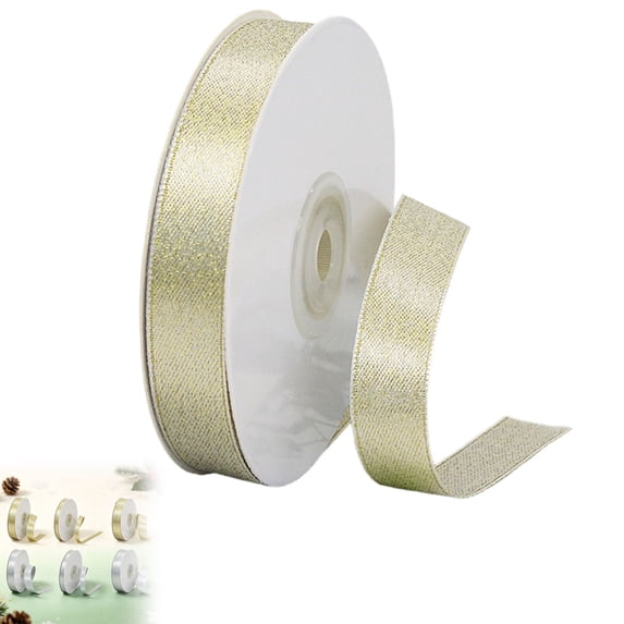 Satin Ribbon Metallic Gold Finish, 22m Roll for Gift Wrapping Weddings and Holiday Decor