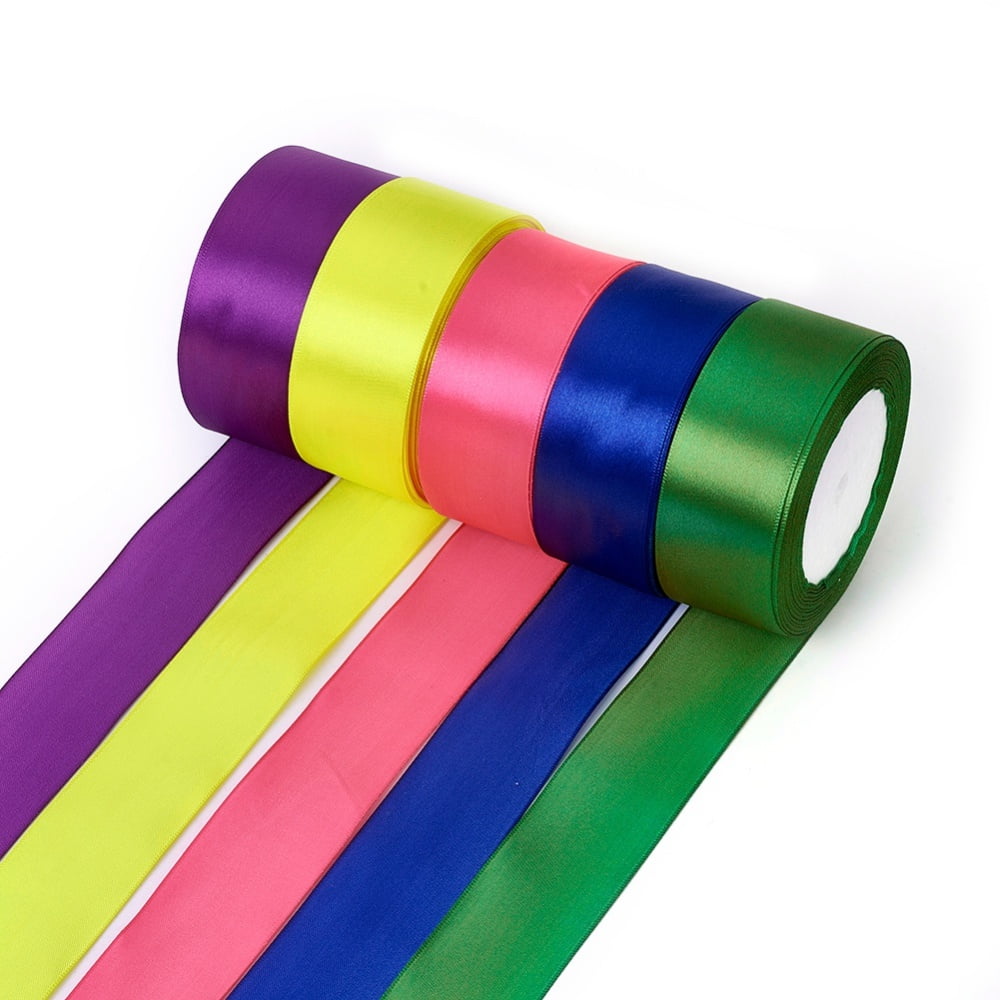 Satin Ribbon Mixed Color about 1-1/2 inch(37mm) wide 25yards/roll(22.86m/roll) 5rolls/group