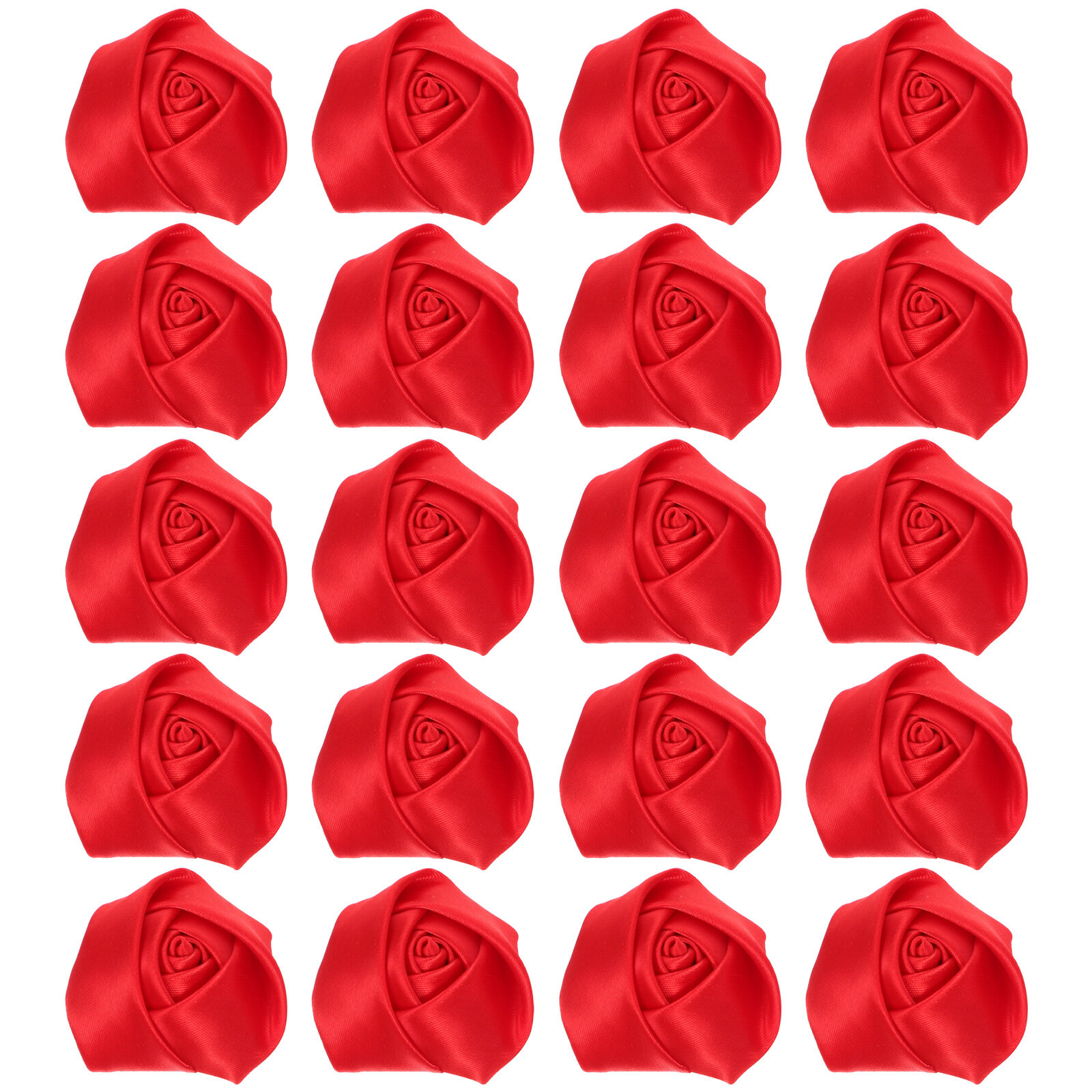 Satin Ribbon Roses 20Pcs 5cm Wedding Fabric Flowers Rose Ribbon Small Rosettes Flower DIY Sewing