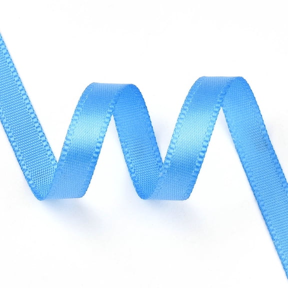 Satin Ribbon Single Face Satin Ribbon Nice for Party Decorate Deep Sky Blue 1/4 inch(6mm) 100yards/roll(91.44m/roll)