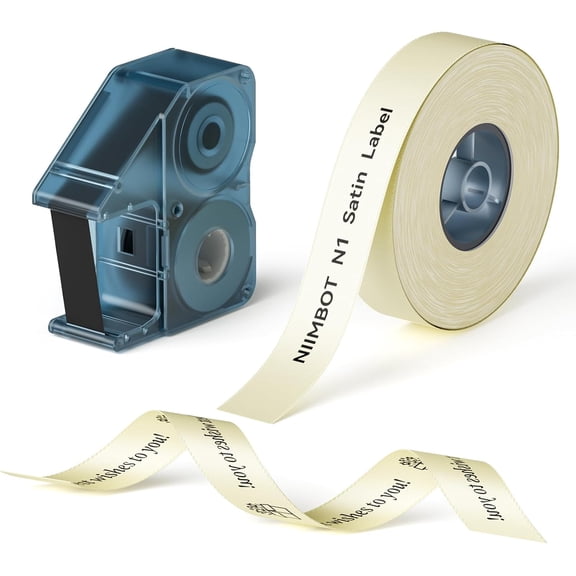 Satin Ribbon Tape Set, Only for N1 Label Printer, Beige